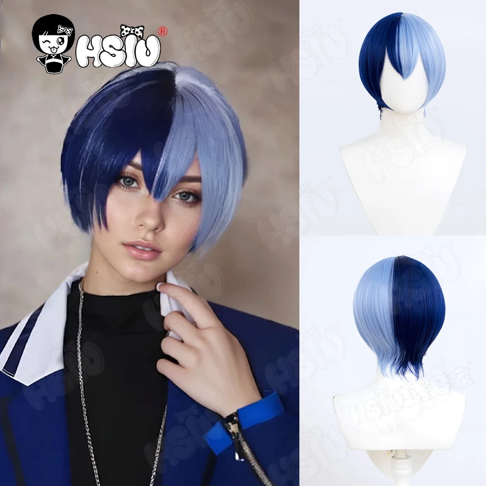 

Aoyagi Toya Cosplay Wig Fiber synthetic wig「HSIU 」dark blue light blue mix short Wig Project Sekai Colorful Stage cosplay Wig