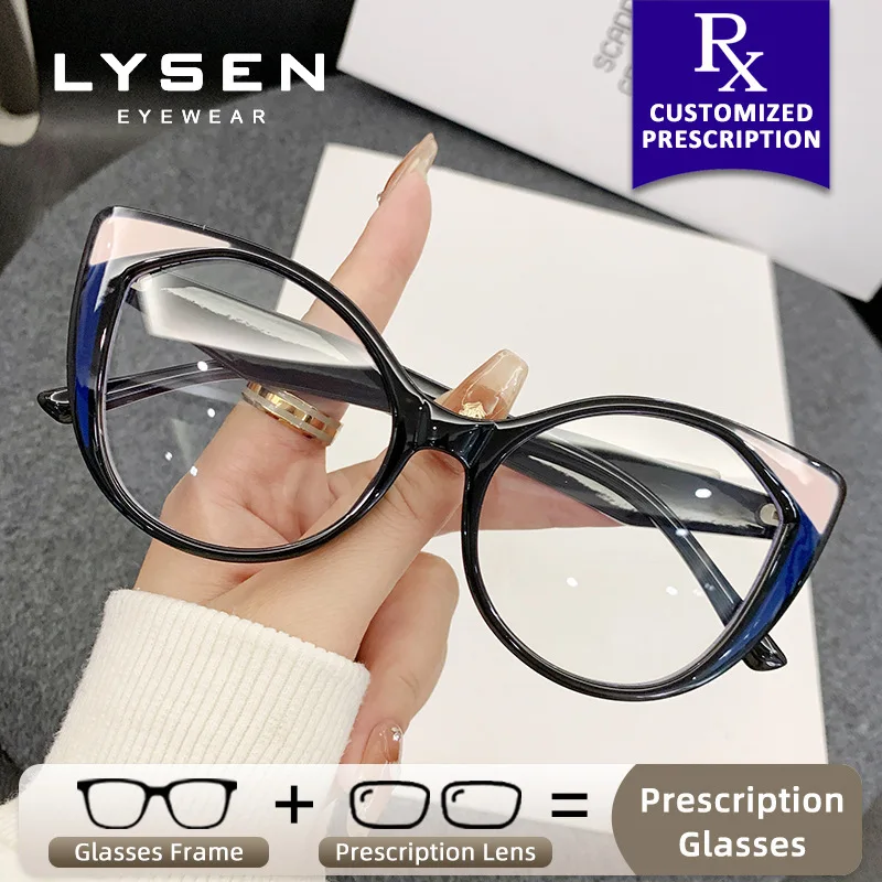 

LYSEN Butterfly Customized Progressive Lenses Women High Quality Blue Light Blocking UV Protection Prescription Optical Glasses