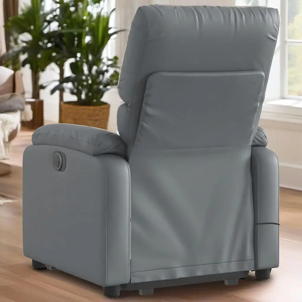 Gray Faux Leather Electric Stand-Up Massage Recliner Chair - Relax & Unwind