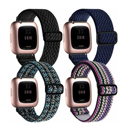 Elastic Bands for Fitbit Sense Bands/Sense 2/Versa 3/Versa 4 Bands for Women Men Nylon Loop Replacement Strap for Versa3 4 Strap