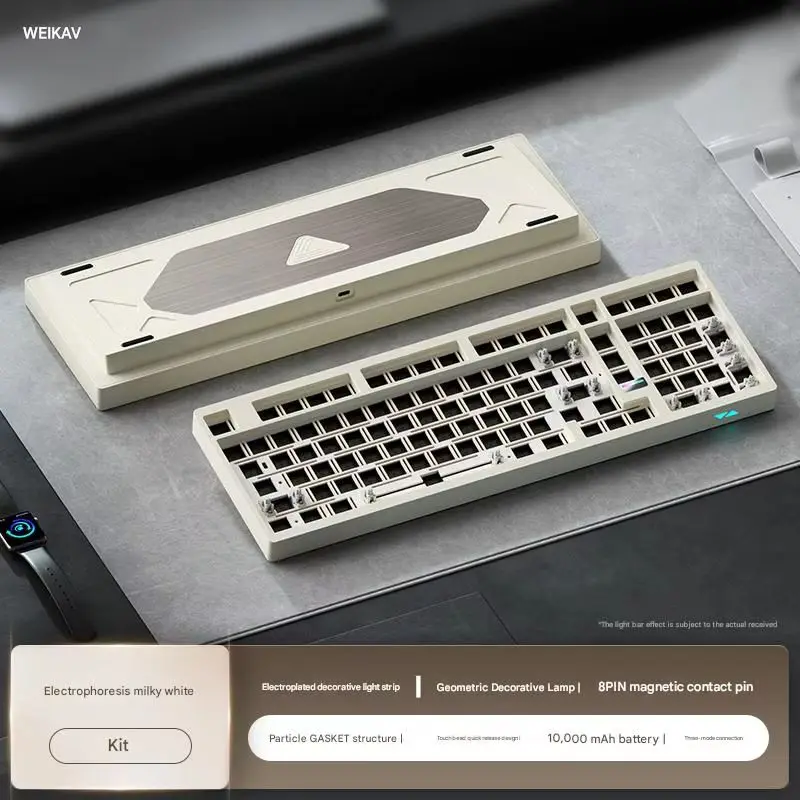 جديد Weikav Max102 سبائك الألومنيوم مجموعة لوحة مفاتيح الألعاب الميكانيكية ثلاثة أوضاع 10000mah Fr4 مخصصة كبيرة الإعداد 101 مفتاح Rgb لتقوم بها بنفسك #5