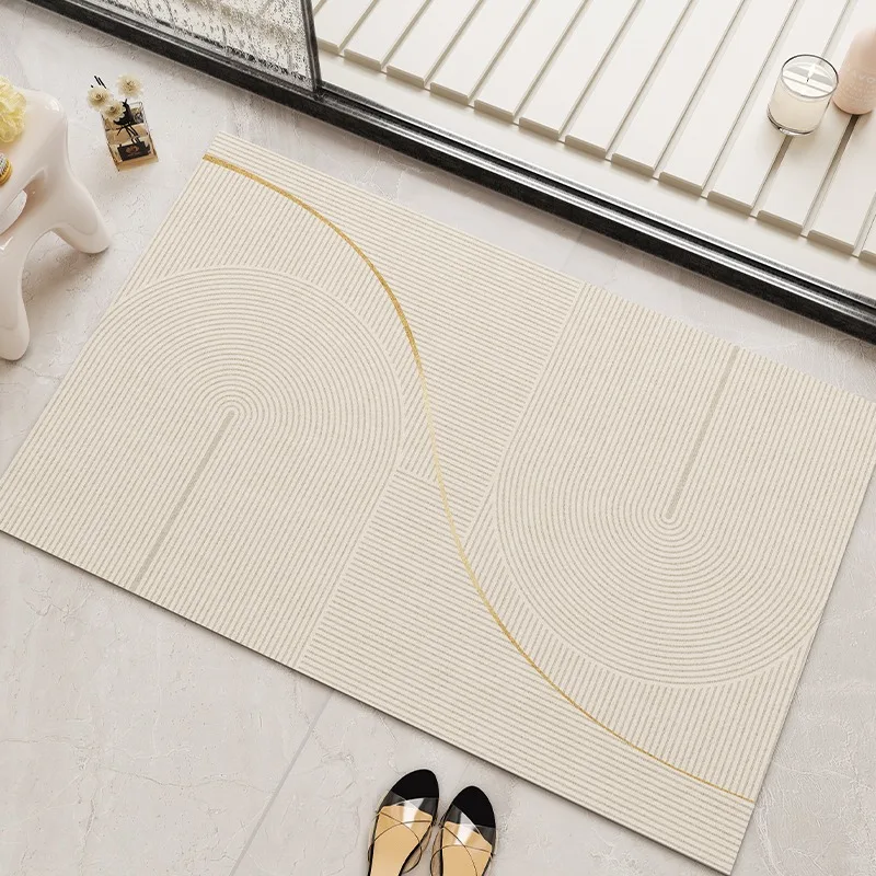 Floor Mat for Bathroom Japanese Striped Carpet Toilet Door Mats Water-absorbent Quick-drying Non-slip Rug Diatom Mud Soft Rugs