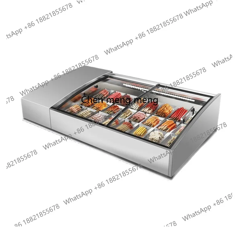 

Desktop barbecue skewers display cabinet Refrigerated fresh-keeping cabinet Commercial stall refrigerator