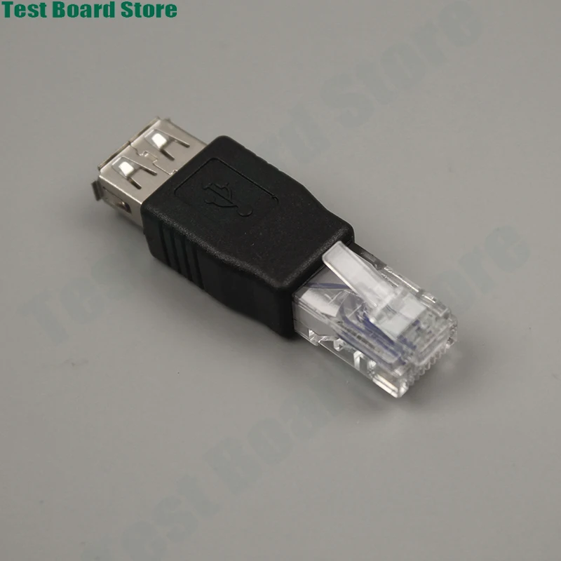 1pcs New Crystal Head RJ45 Male to USB 2.0 AF A Female Adapter Connector Laptop LAN Network Cable Ethernet Converter Plug