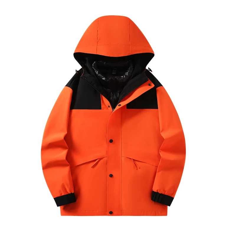 Custom Ski Jacket Warm Men Down Jacket print logo Removable Jacket Thicken Outdoor waterproof jacket Winter Down Coats