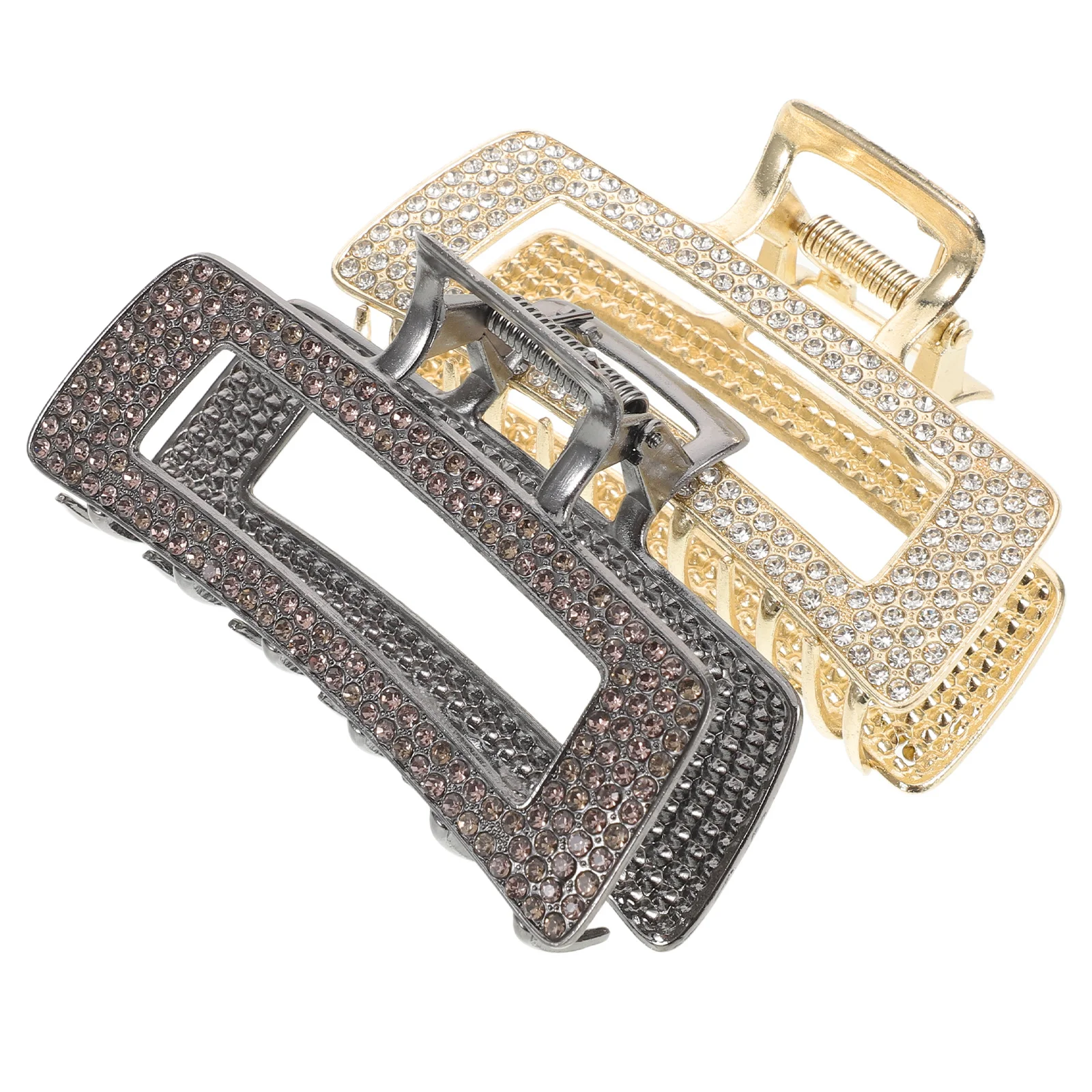 

2pcs Diamond Shark Clip Large Crystal Claw Clips For Women Sparkling Rhinestone Hair Accessories Non-Slip Metal Jaw Clamp Bun