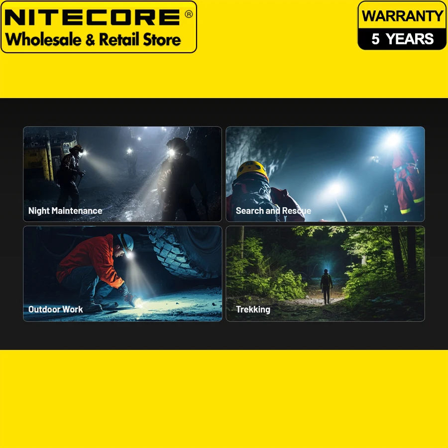 كشافات عمل NITECORE HC70 UHE 1600 لومن 21700 عالية الأداء مع بطارية ليثيوم أيون 6000 مللي أمبير في الساعة #4