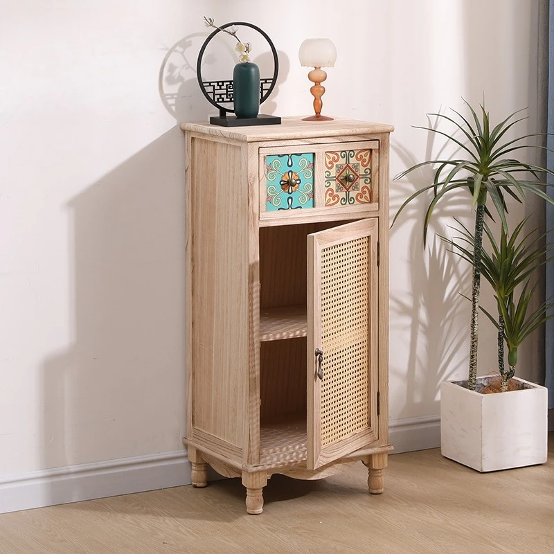 Vintage Solid Wood Organizer Cabinet, Elegant Entryway Console & Spacious Living Room Storage, Durable Classic Design Cupboard