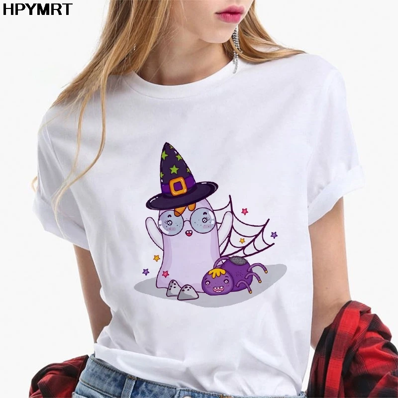 Fun Cute Specter Graphic Tees Women Kawaii Summer Tops Cartoon T Shirt Clothing Harajuku Fashion T-shirt Female Casual Tops Tee