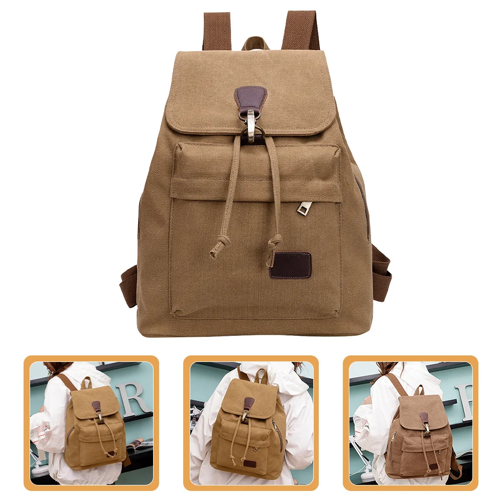軽量キャンバス学生用バックパック大容量旅行アウトドアカジュアルショルダーバッグ耐久性のある学校ハイキングバックパック