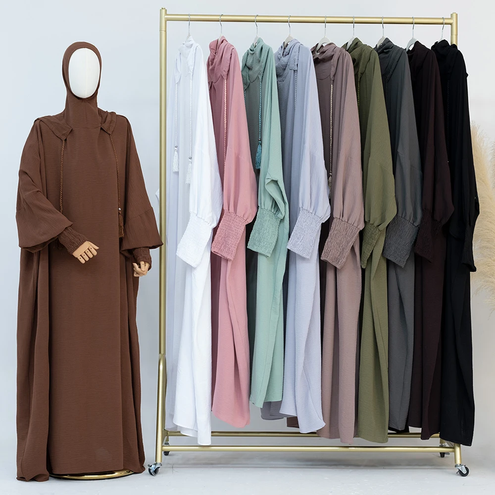 

Eid Muslim Dress for Women Kaftan Islam Dubai Arab Long Robe Turkey Islam Prayer Clothes Women Jilbab Hooded Dress Kaftan Robe
