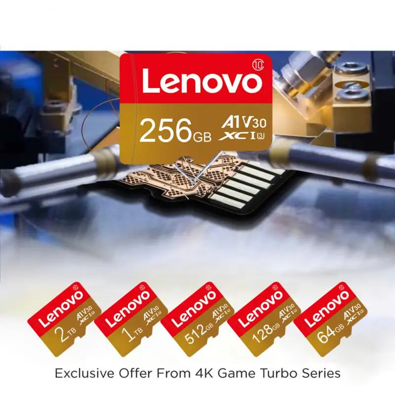 Lenovo High Speed Micro TF SD Card, Cartão de memória original, 1TB, 2TB, 512GB, 10 Micro TF, apto para Ps4, PS5