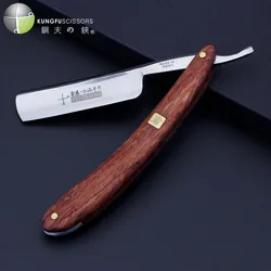 Gold Barber Handle Razor Japanese 440C Style Men's Beard Cutting Shaving Face Razor Holder Straight Razor