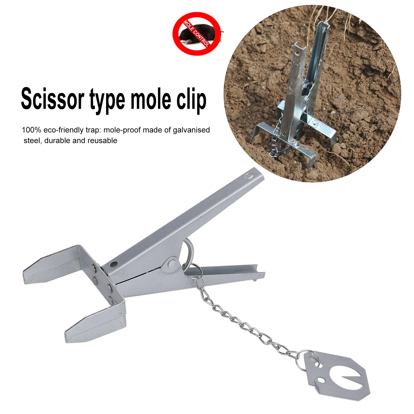 Mole Eliminator Trap Alvanized Steel Pest Mole Trap Multi-Function Outdoor Mole Scissor Clip for Voles Place Farmland Garden