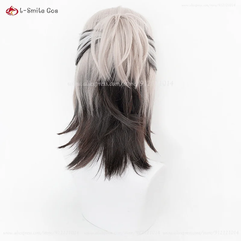 Rei Cosplay perruque gris marron 40 cm perruques cheveux synthétiques résistants à la chaleur pour hommes Costumes d'halloween Cosplay Anime perruques + bonnet de perruque
