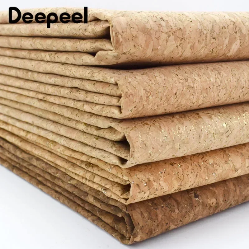 90x140cm Deepeel 0.5mm Pure Natural Cork Leather Fabric Synthetic Wood Grain Background Shoes Handbag Decor Home Furniture