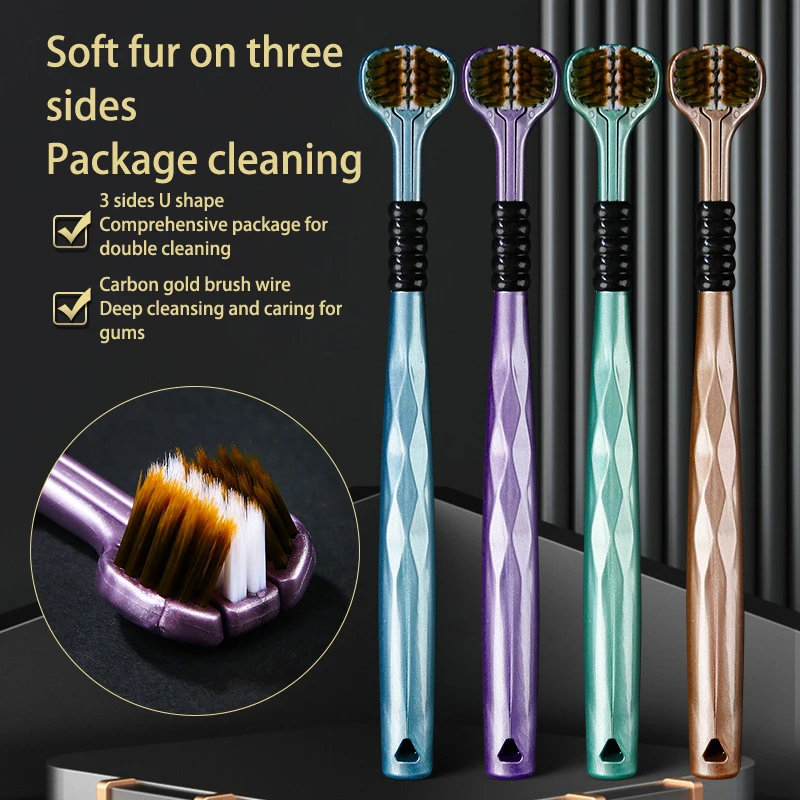 Three Sided Soft Hair Tooth Toothbrush Adult Toothbrush Ultra Fine Soft Bristle Oral Care Teeth Brush For Oral Health Clean