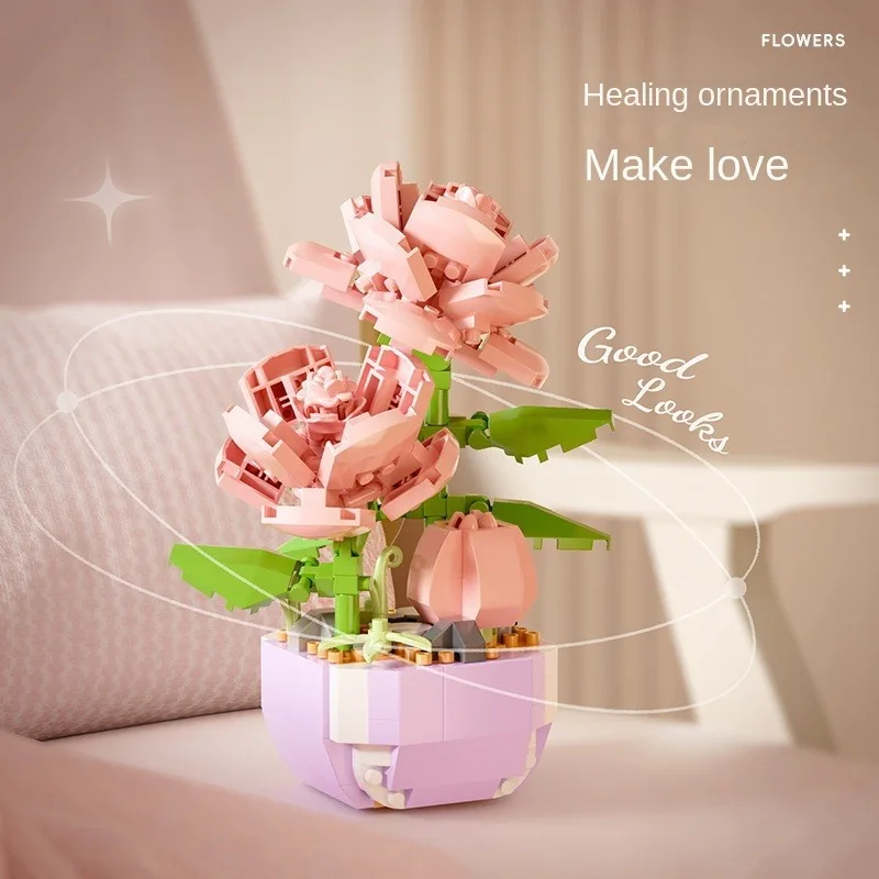 جسيمات صغيرة زخارف زهور أبدية ، نباتات عصارية بوعاء ، ألعاب أطفال ، هدايا عيد الحب ، جديدة