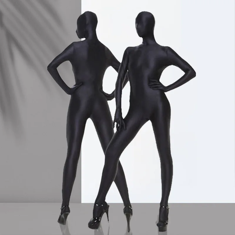 

Woman Bodystocking Tights Invisible Zip Open Crotch Cosplay Costume Zentai Stage Costumes Body Shaping Full Wrap Sexy Jumpsuits