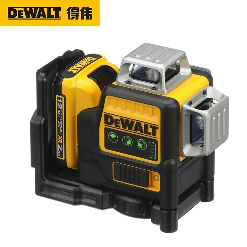 Лазерный уровень DEWALT DW089LG, высокоточный зеленый лазерный уровень, автоматический уровень воды, 12 В, литиевая батарея