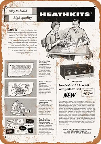 Metal Sign - 1958 Build a Heathkit Amplifier - Vintage Look Wall Decor for Cafe Bar Pub Home Beer Decoration Crafts