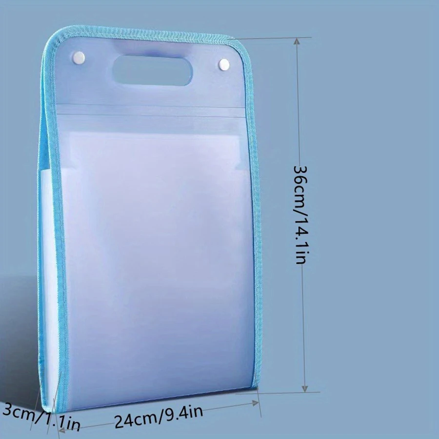 Handheld Plastic Accordion File Folder Student Universal Large Capacity Multi-layer Test Paper Storage Bag Organizer
