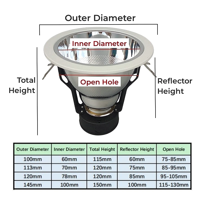 Round Nickel/White E27 Downlight Frame Recessed Ceiling Mounted Bracket Socket Replaceable LED Bulb Spot Ligthing Fixture Holder