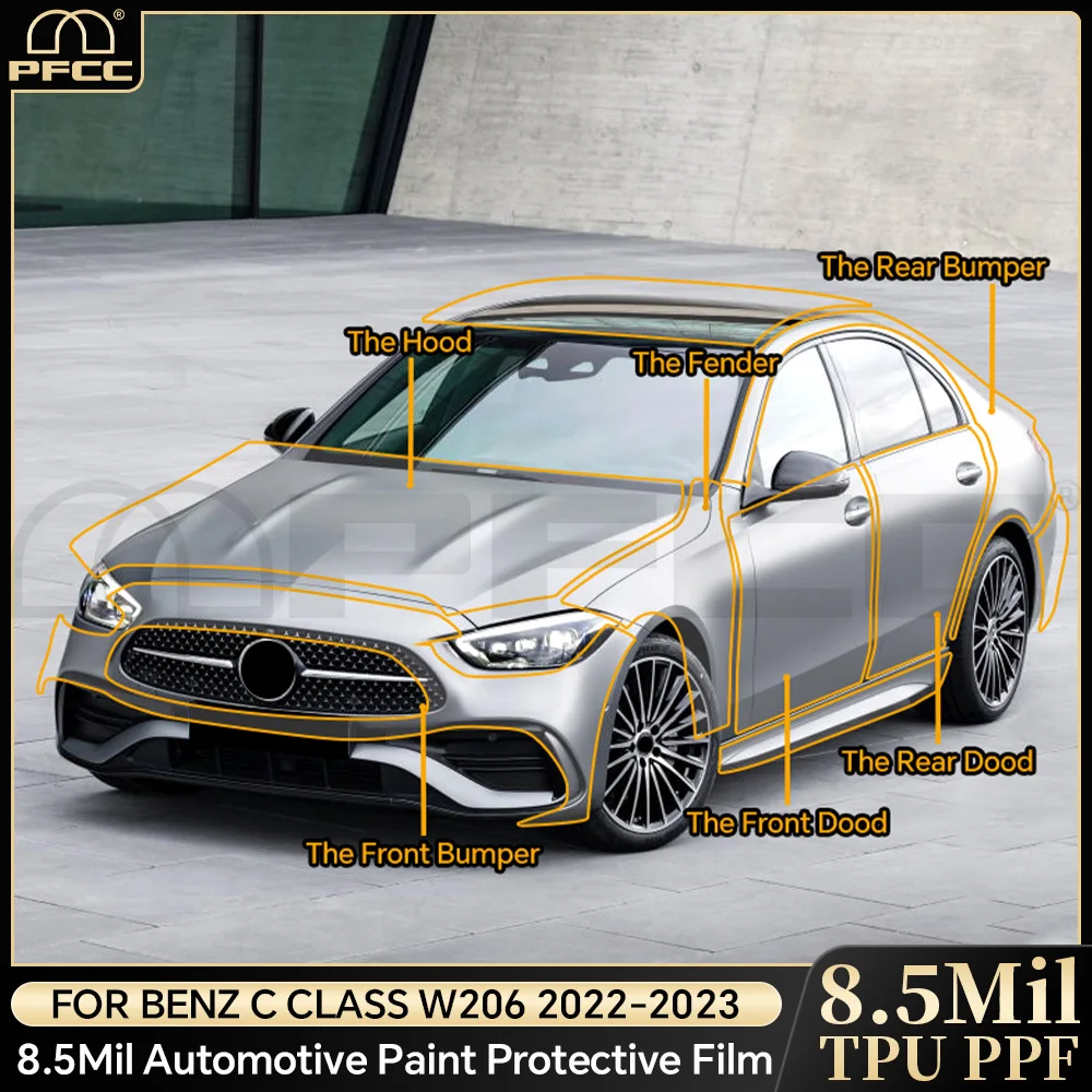 

Pre Cut Protection Film for Mercedes BENZ C CLASS W206 2022-2023 Car Anti-Scratch Sticker TPU PPF Transparent