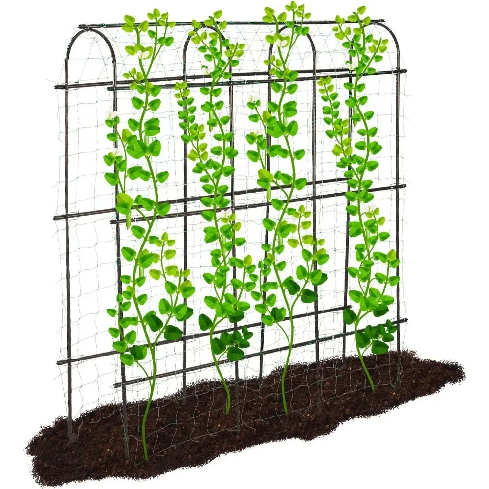 

Garden Fence, 6ft Tall Metal Trellis for Climbing Plants Support Vegetable Peas Fruit Vine, Garden Fence