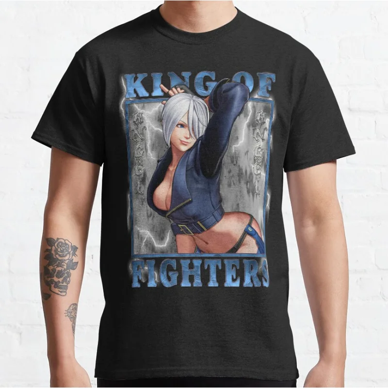 

King of Fighters XV - Angel KOF 80s Video game Retro fighting videogames T-shirt for men Large size Adult Tops S-6xl