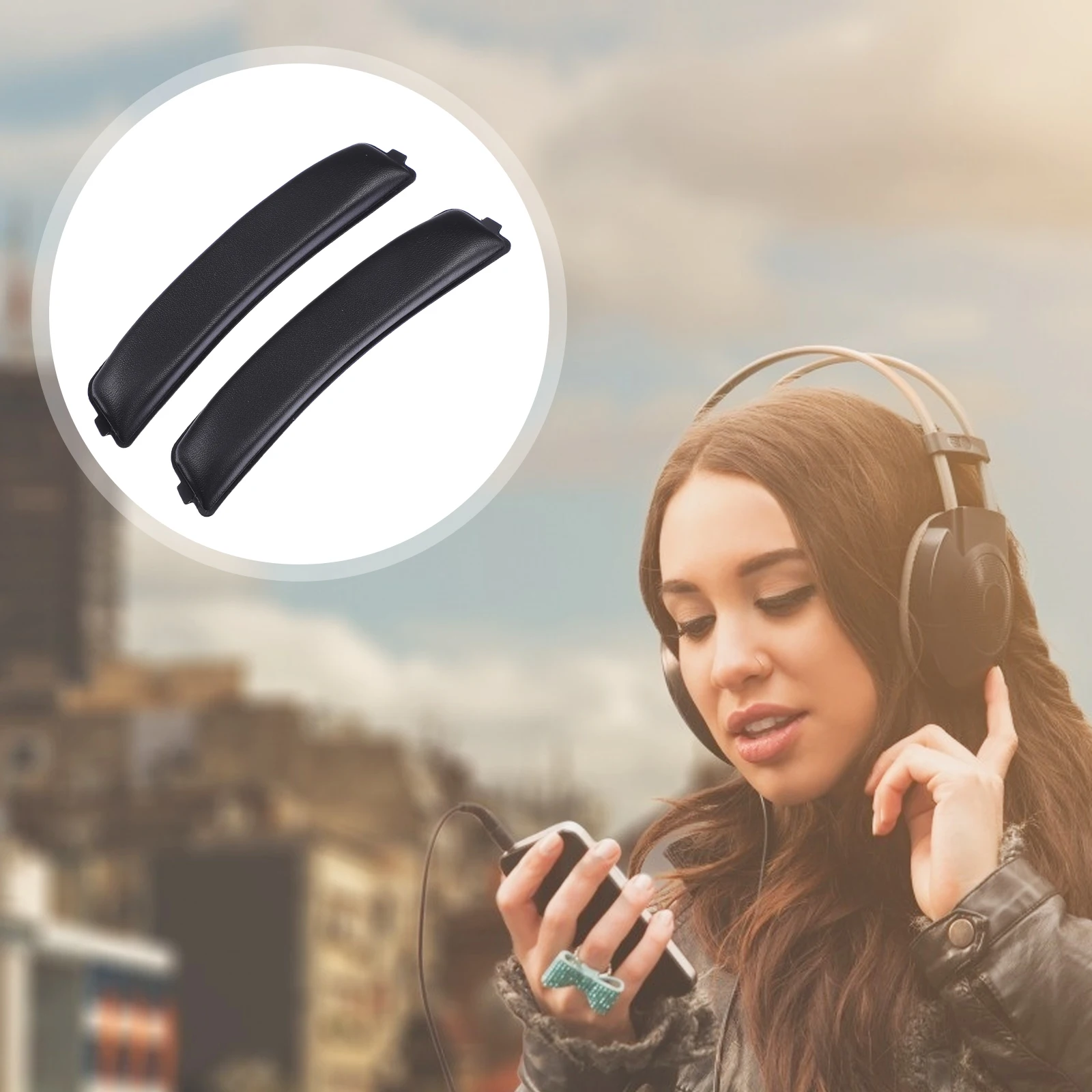 

2 Pcs Black Head Beam Supple Headset Headband Cover Headphones Protecting Cushion Protection Pad Anti-shock