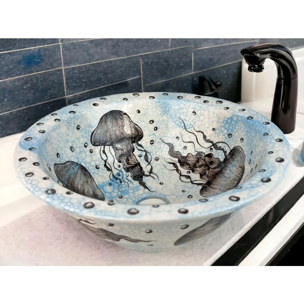 

Круглая стеклянная раковина для столешницы в ванной комнате, раковина для унитаза, идеально подходит для ремонта ванной комнаты, глянцевая пузырьковая белая отделка