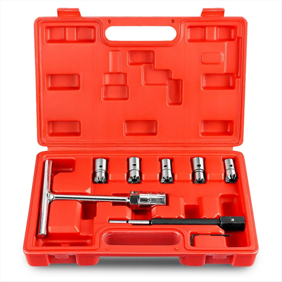 TOP RATED~7PCS Injector Seat Cutter Cleaner Tools Carbon Remover Car Garage Tool Kit