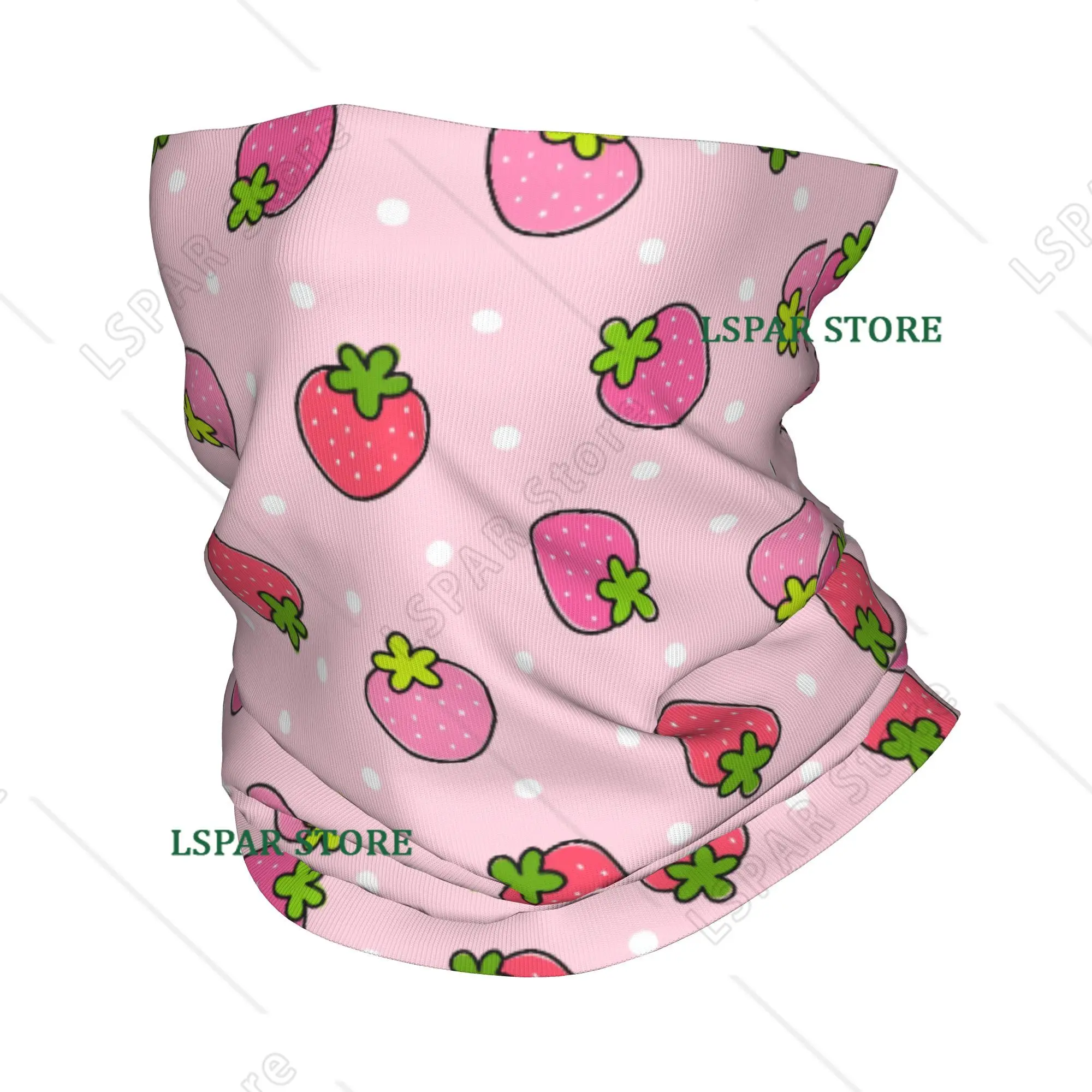 Fruit and Strawberry Printed Headscarf Style Neck Cover Face Mask Headwear Windproof Running Headwear for Men and Women Adults
