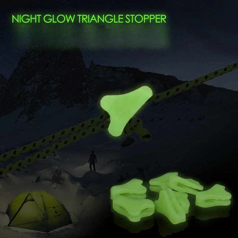 Outdoor Camping Luminous Rope Buckle Tent Pull Rope Luminous Anti-slip Adjustment Buckle Plastic Rope Buckle Tent Accessories