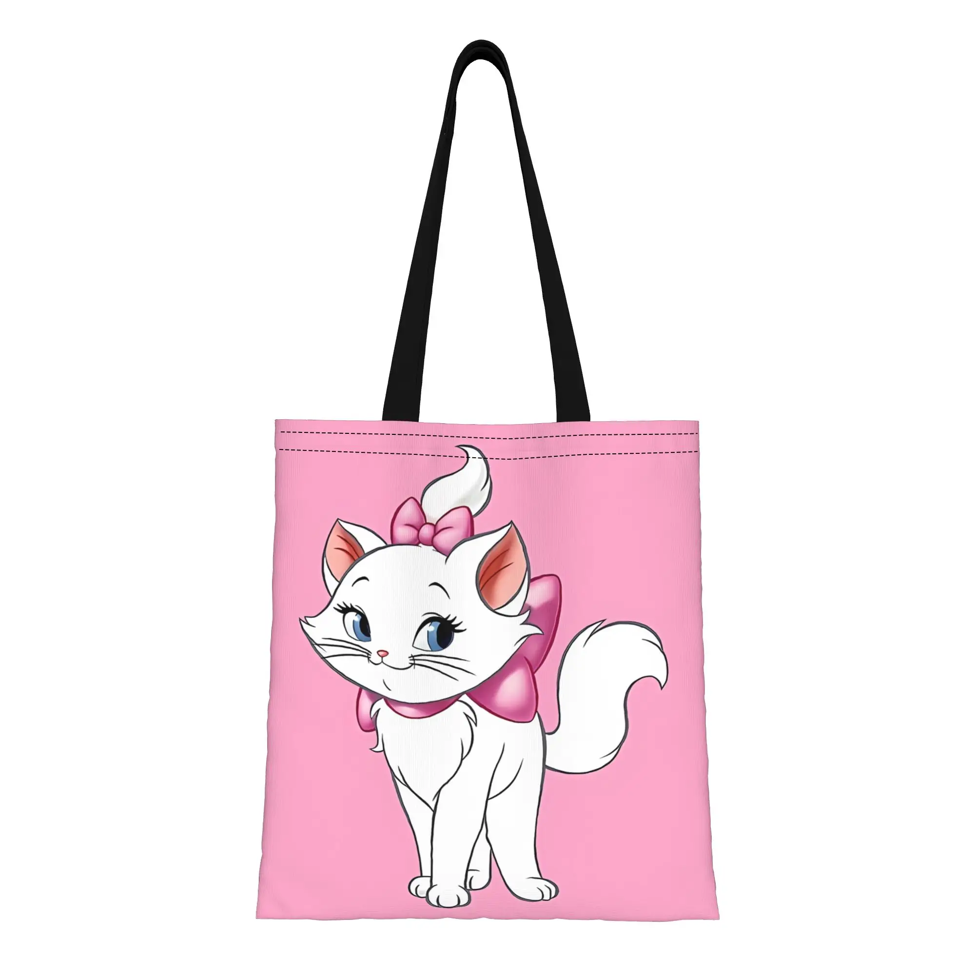 

Back to school season Marie Kitten The Aristocats Canvas Tote Bag Perfect for Shopping Women's Top-Handle Bags