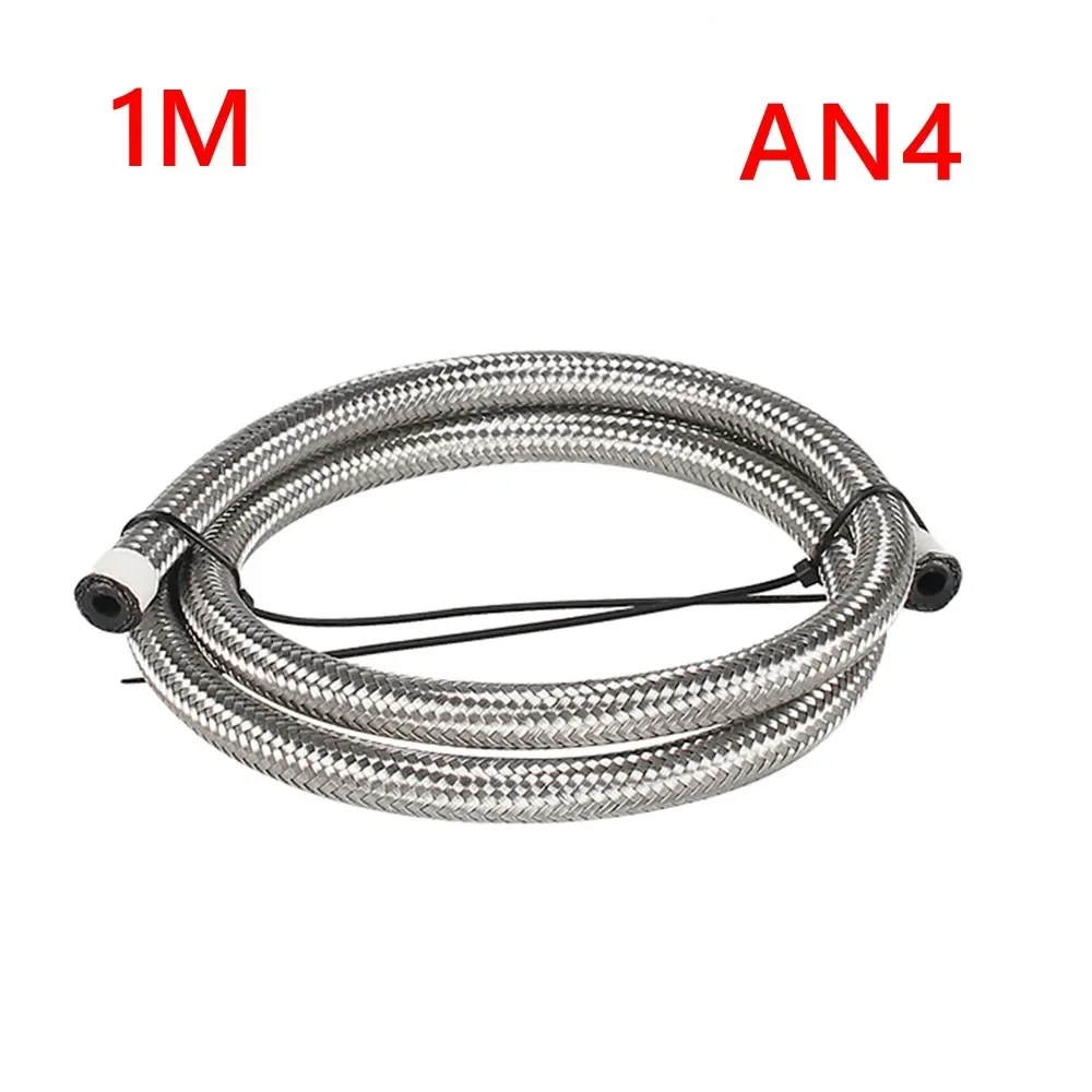 16FT 5M AN4 AN6 AN8 AN10 AN12 Olie Brandstof Slang Olie Gas Cooler Slang Line Buis Nylon Roestvrij staal Gevlochten Binnen Cpe Rubber