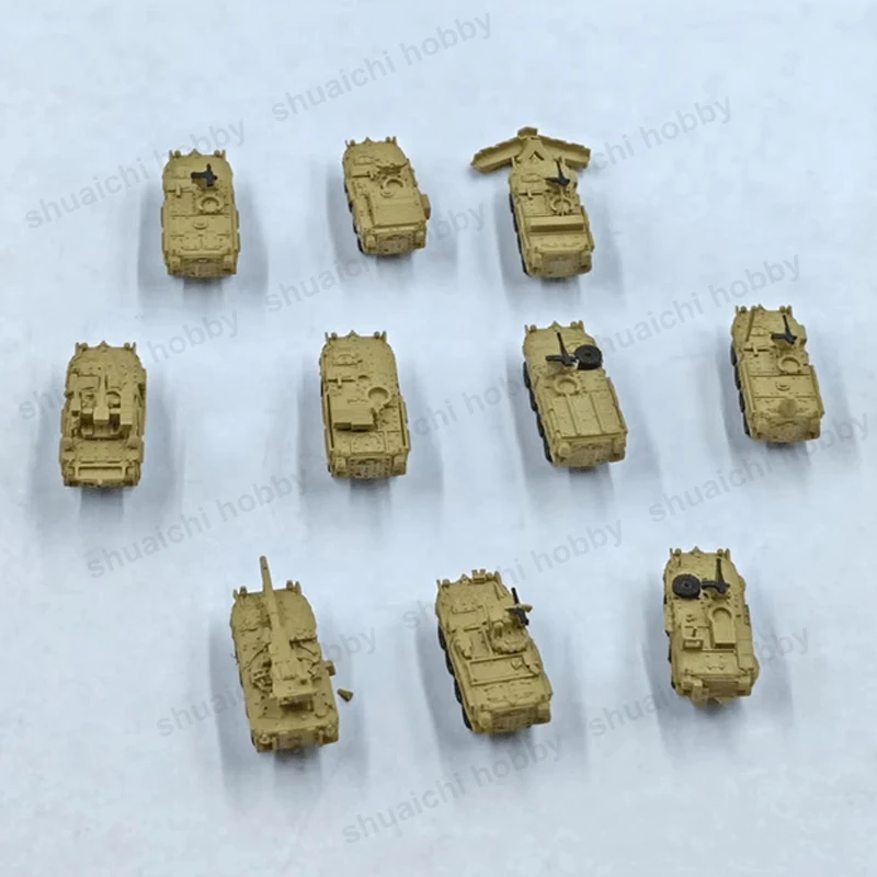 Stryker-Kit de modelo de tanque blindado con ruedas, vehículo militar impreso en 3D a escala 1/350, juguetes de coche de colores, adornos estáticos, decoración, 1 Juego