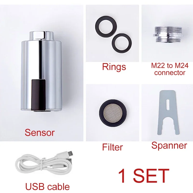 Smart Touchless Faucet Water Saving Sensor Automatic Infrared Tap Adapter Fast Response  Auto Water Flow Kitchen Faucet