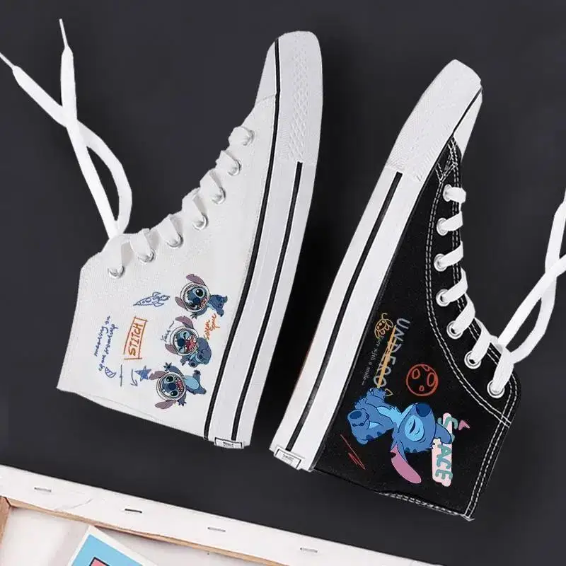 حذاء ديزني ستيتش للأولاد والبنات كاجوال رياضي كارتوني لطيف وشخصية إبداعية خفيفة الوزن وغير قابلة للانزلاق ونعل ناعم عالي من القماش