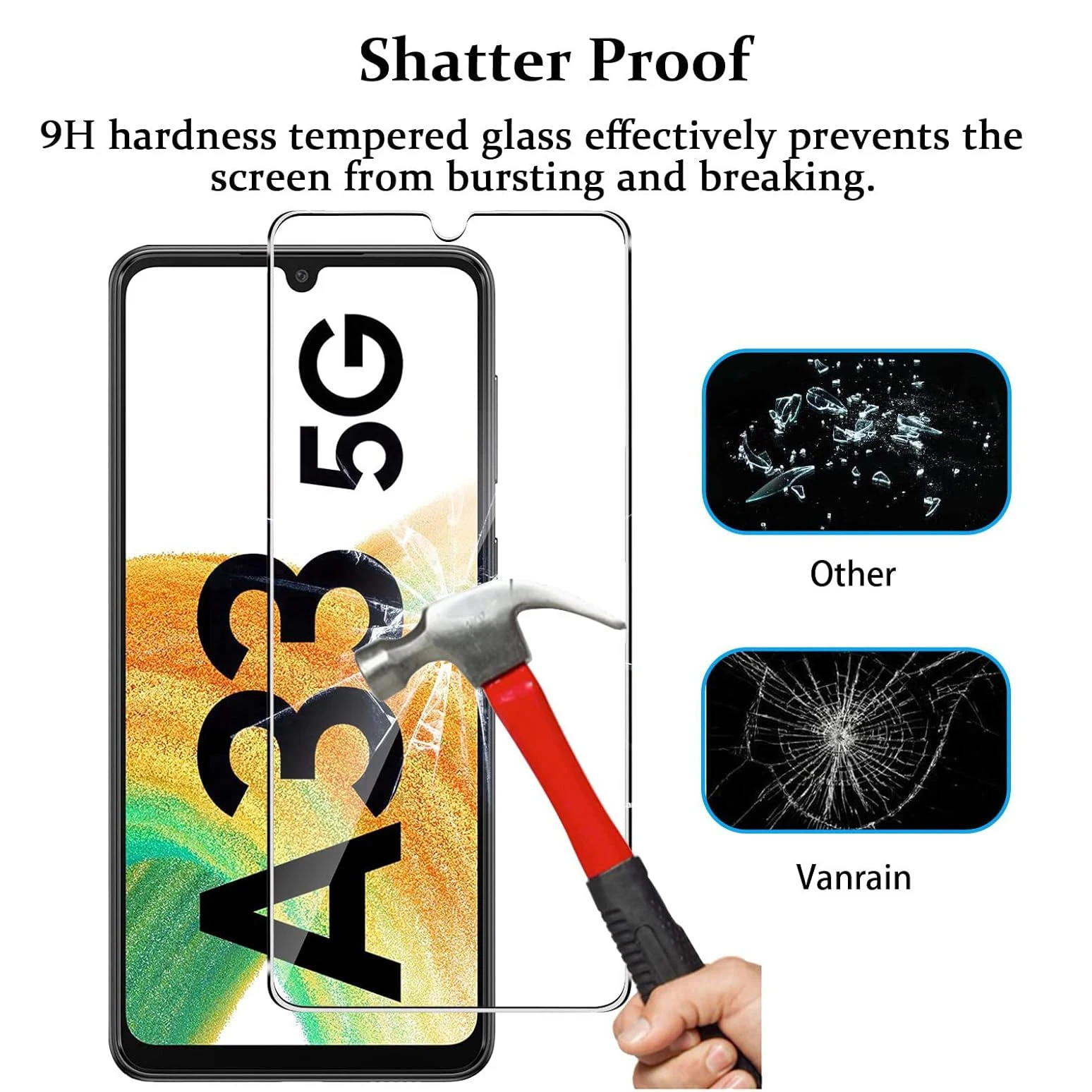 삼성 갤럭시 A33 5G 유리 필름용 강화 유리 화면 보호 필름 3개