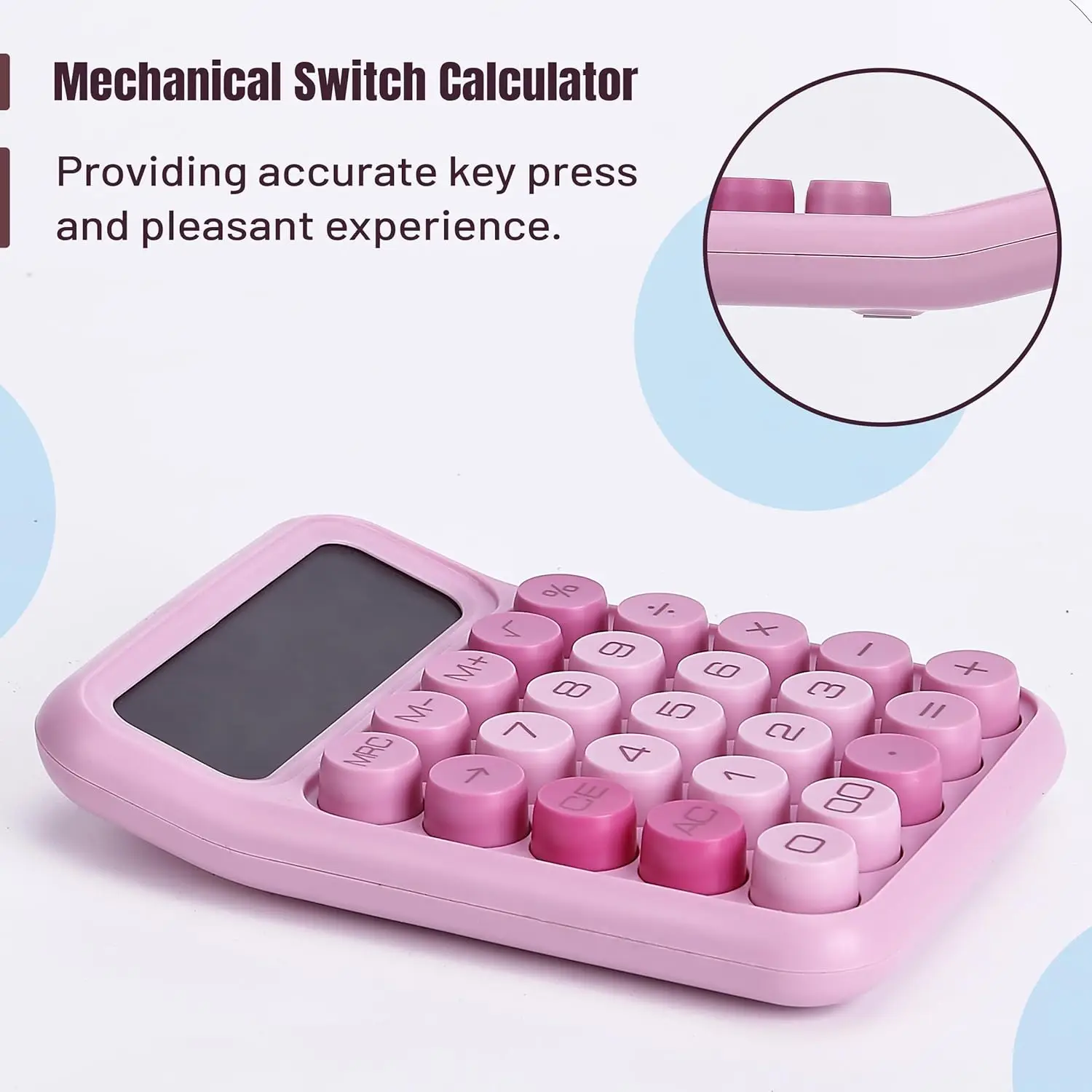 

12 Digits kit, Large LCD Display, Orange Calculator Big Buttons, Mechanical Calculator, Calculators Desktop Calculator