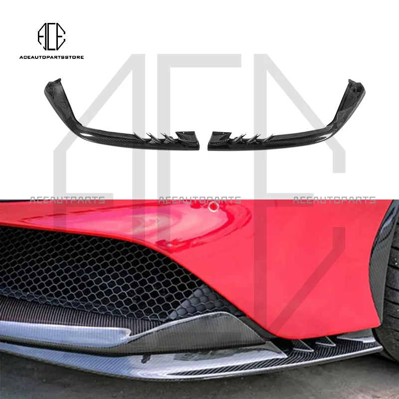 

OEM Style Dry Carbon Fiber Bodykit Front Bumper Lip Corner Wrap For Ferrari Sf90