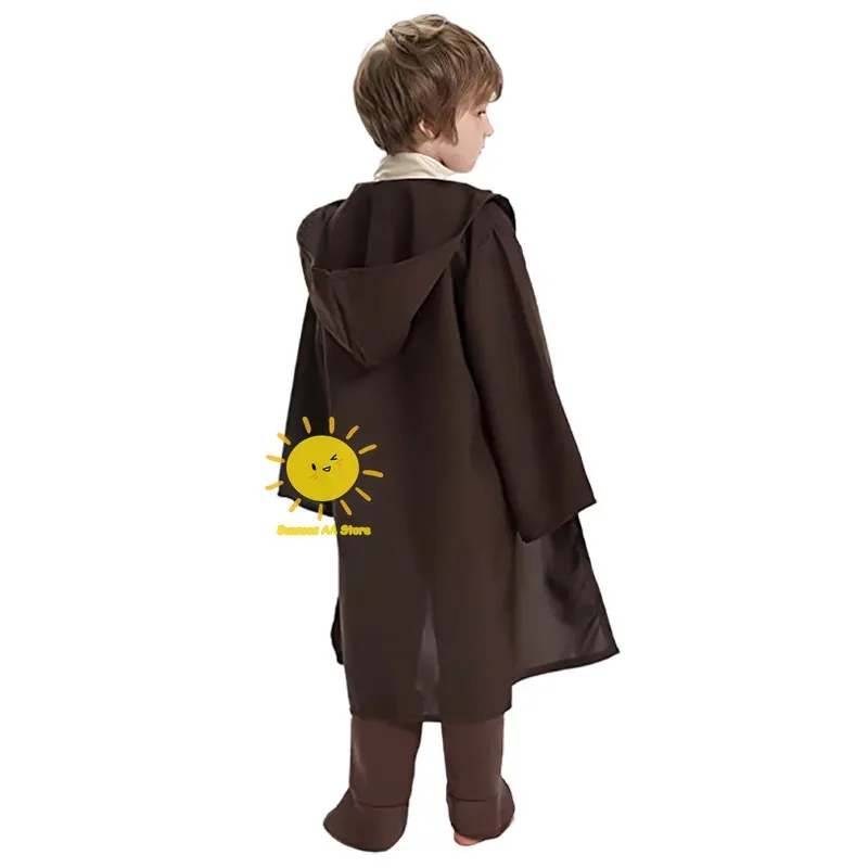 2025 11 야수 왕국 영화 나이트 스타 워즈 코스프레 의상 제다이 주문 브라운 슈트 망토 벨트 할로윈 카니발 코