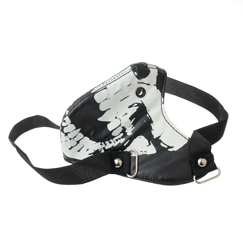 Scary Skeleton Mask Big Skull PU Leather Full Face Mask Carnival Eye Mask for Biker Party Nights