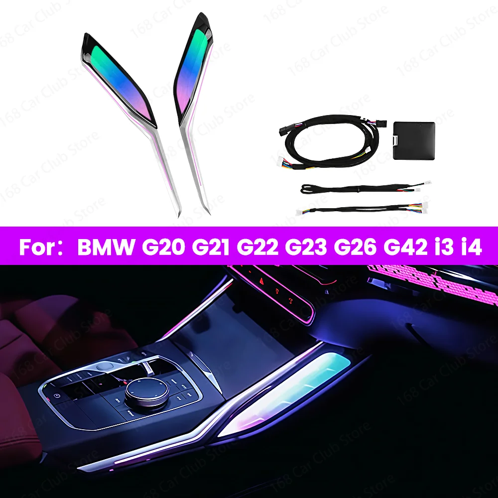 11 Colors LED Crystal Console Saddle Light Ambient Light For BMW 3 4 Series G20 G22 M3 M4 Car Colored Decorative Strip Lights