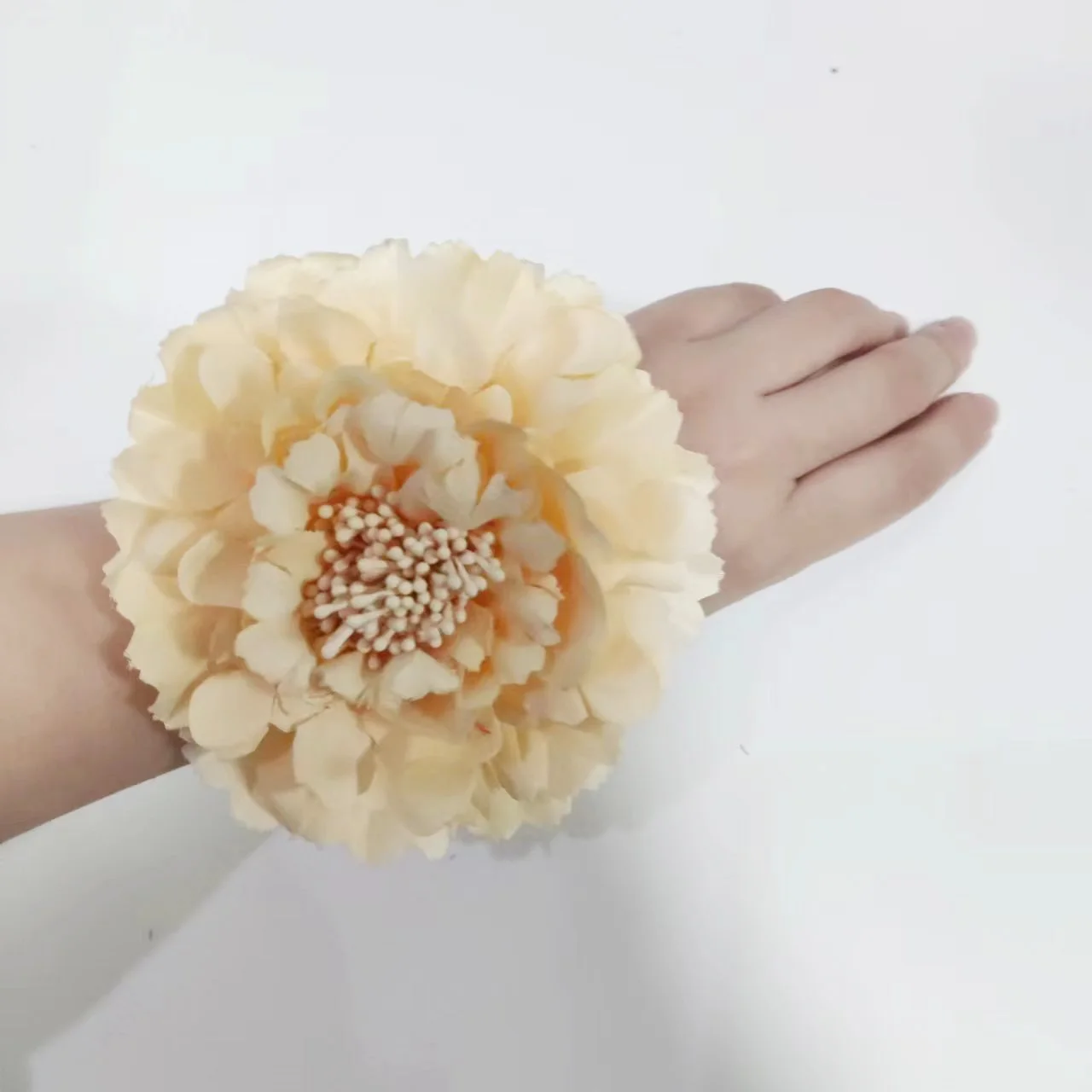 Bridal Wrist Corsage para casamento, Big Peony Wristband, Mão Flower Bracelet para dama de honra, Girls 'Jewelry, Party, Casamento Acessório, 11cm