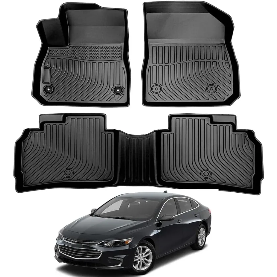 

Custom Fit Rubber Floor Mats and Cargo Liner for 20162025 Chevy Malibu Models with Maximum Coverage Laser Measured TPE Rubber P