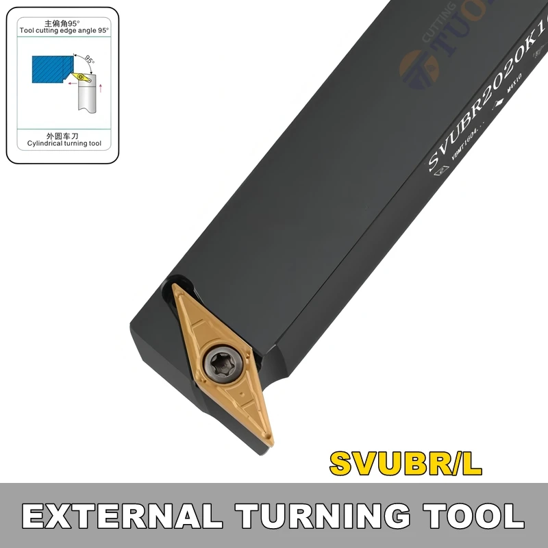 

TUOZ SVUCR SVUCL SVUBR SVUBL 95degrees External Turning Tool 1212 1616 2020 2525 Cnc Holder Lathe Cutter Shank VCMT VBMT Inserts