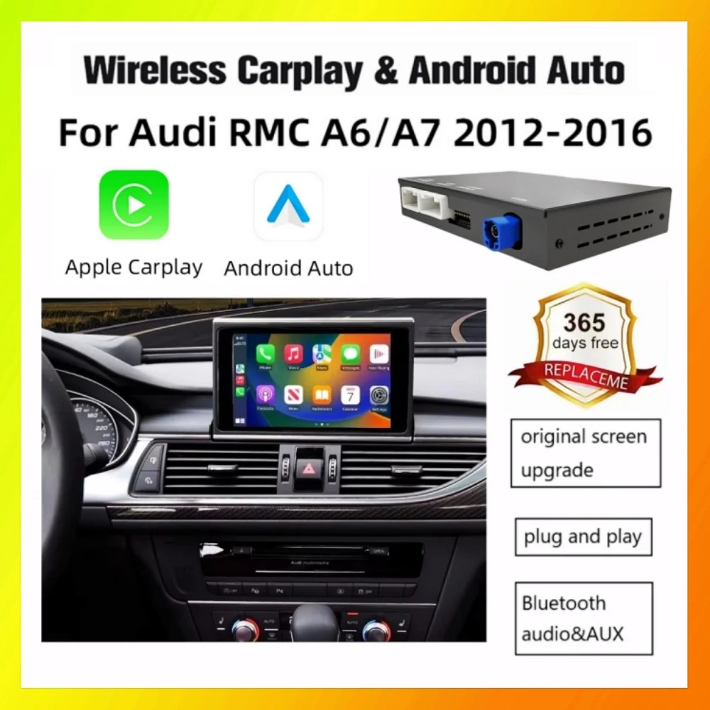 ANYFAR Wireless Carplay Android Auto Interface Retrofit Kits For Audi A6 C7 A7 2012-2016 RMC System Decoder Box Module Airplay